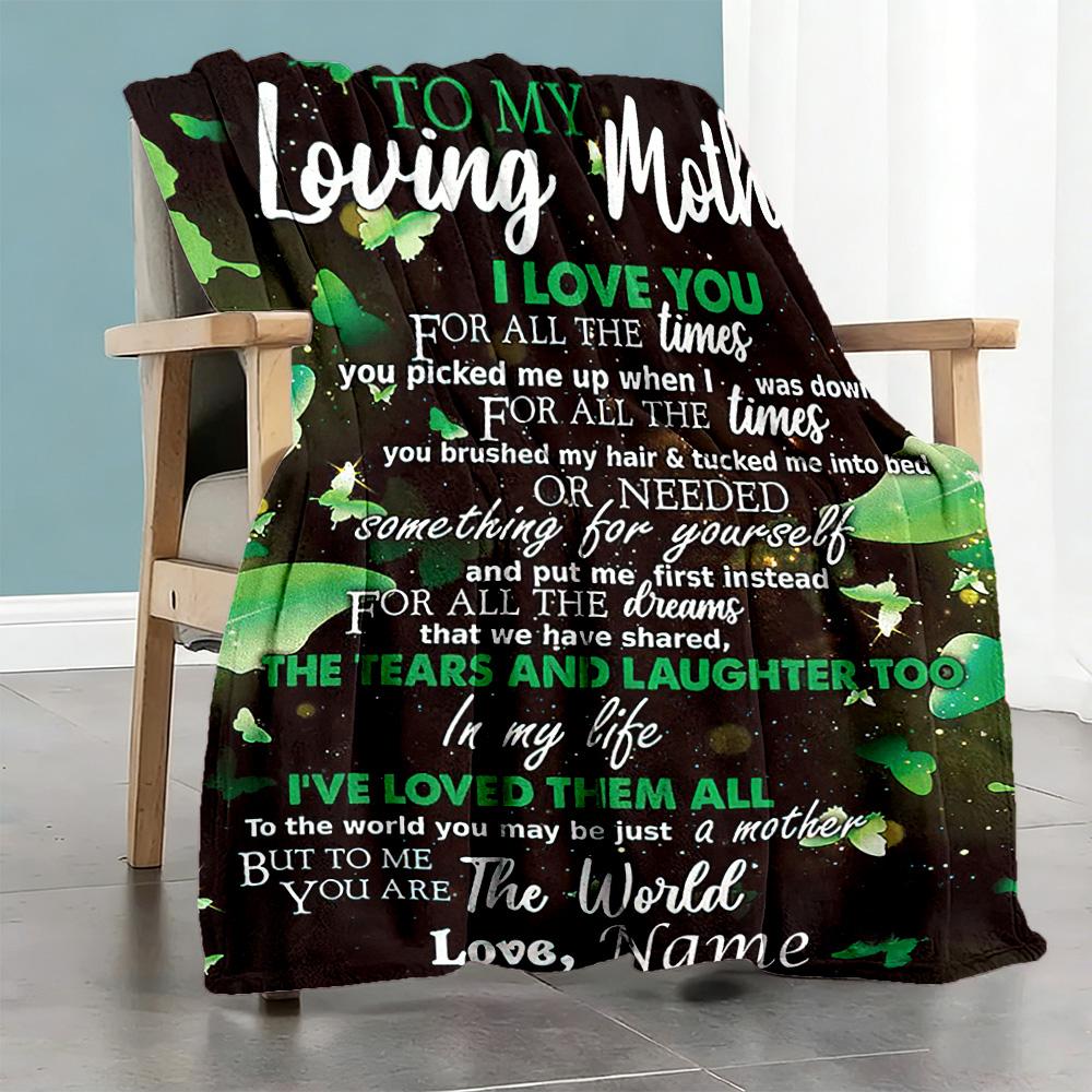 Mom12 Personalized Name Blanket Cozy Personalized Blanket Durable Comfort Great for Office Seaside Living Room Home Decor Four Seasons Universal