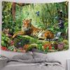 Король леса Тигр гобелен лесное животное настенный тропический лес пейзаж для гостиной общежития спальни дома