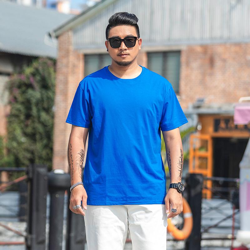 Мужская свободная футболка большого размера M-7XL 8XL Мужская однотонная футболка с круглым вырезом и короткими рукавами