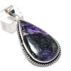 Russian Charoite Gemstone 925 Sterling Silver Jewelry Pendant 2.48" C2v83