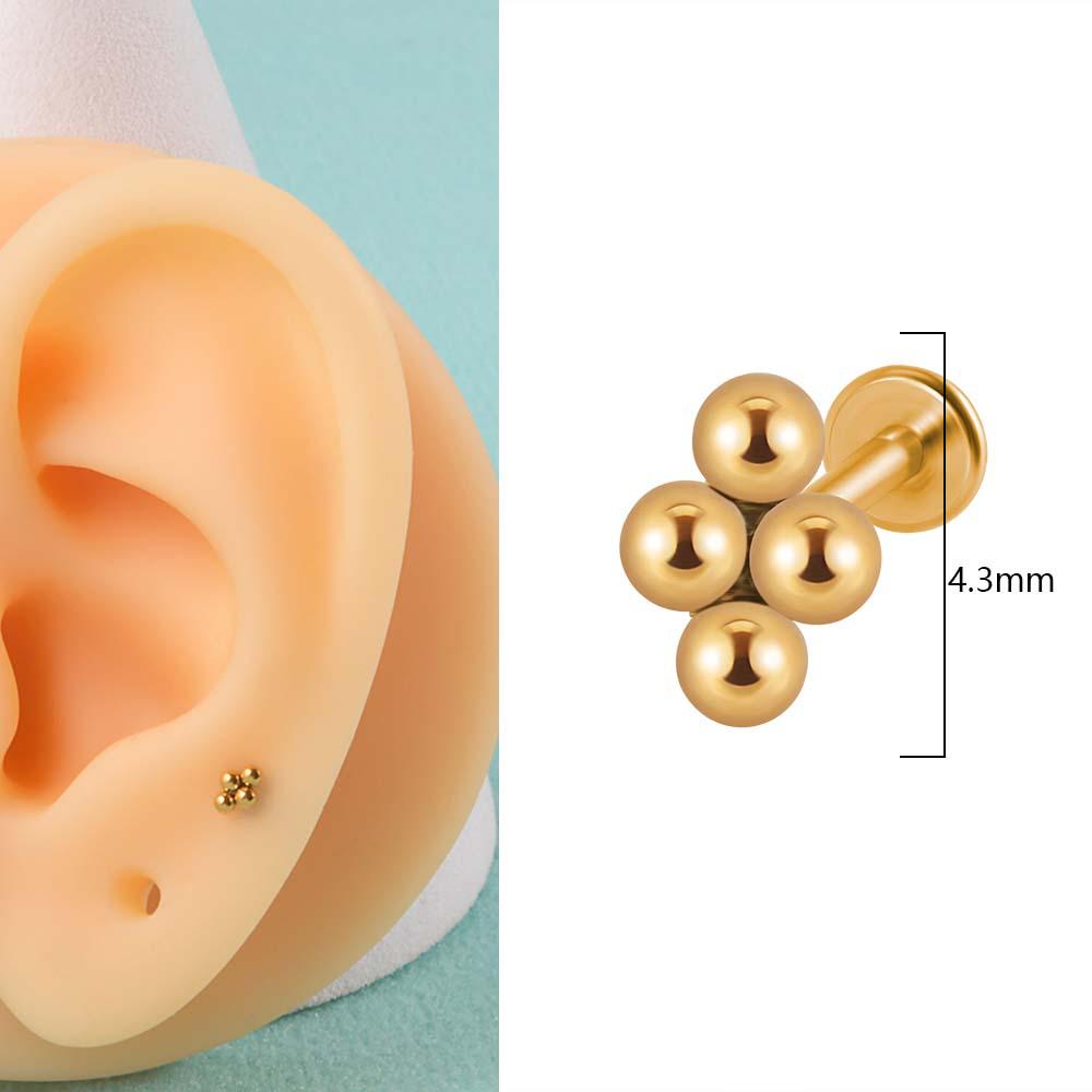 Титан G23 и сталь 16G Кольцо для губы-треугольника с драгоценным камнем CZ, серьга-кристальный кластер