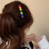 Korean Style Cute Rainbow Love Heart Hairpins Hairgrips Summer Color Barrettes Hair Clips For Women Girls Hair Accessories