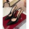 Fashion Pointed Toe High Heeled Sandals Women Sexy Slippers Woman Shoes Slingback 2025 Summer Elegant Dress Leather Shallow Pumps