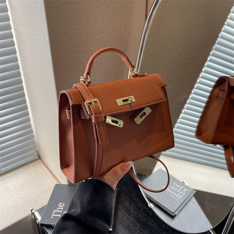 New Fashionable Solid Color Cross Pattern Portable Shoulder Oblique Span Trendy Women's Bag