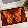 1pc Light Luxury Flame Gilded Butterfly Flannel Mat Entrance Door Mat Bathroom Non-Slip Water-Absorbing Foot Mat Foyer Bedroom Entrance Mat