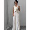 Fashion Vest Vest Pleated Skirt Pants Suit Women's Clothing