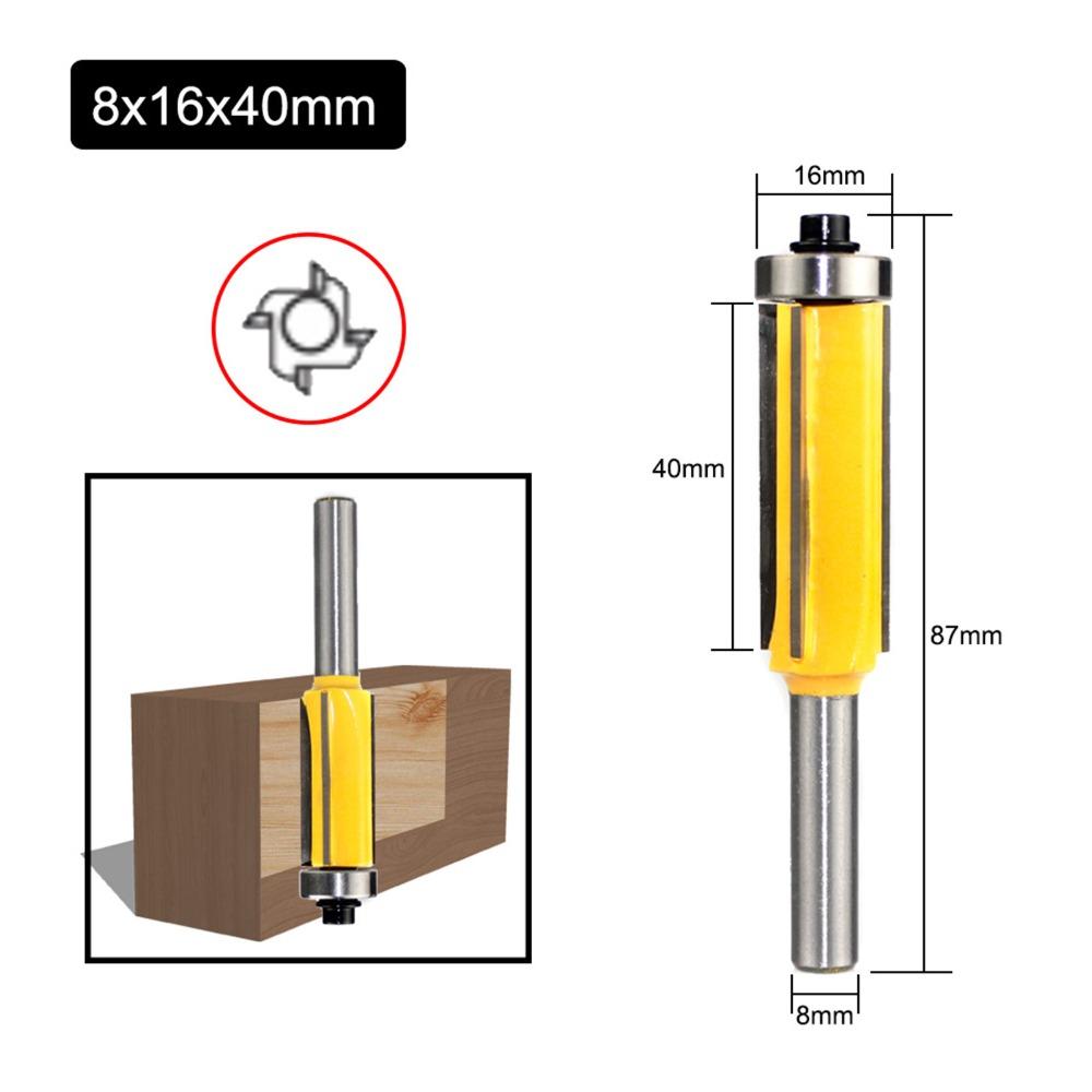 3pcs 8mm Shank Flush Trim Bit 4 Flute Woodworking Router Bit Trimming Router Bit Woodworking