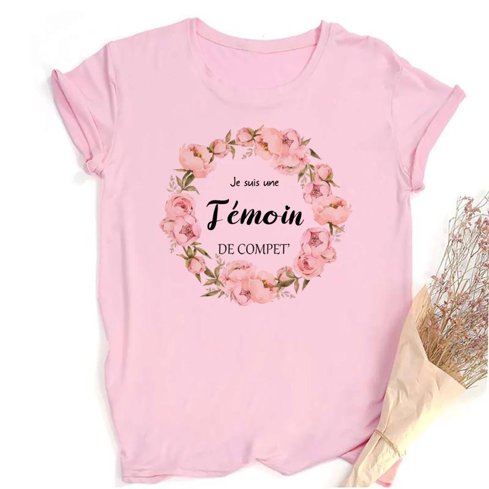 Футболка с цветочным принтом Temoin, футболка для девичника, одежда для свидетелей на свадьбе, топ для подружек невесты, свадебный наряд, футболка