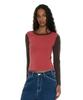PARTIMENTO WOMEN Pwc Colorblock Baby Long Sleeve Tee_Brick