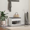 Hall Bench with Cushion Shelf and Storage White 63 x 38 x 45 cm