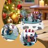 Анимированная Рождественская Деревня Каток Музыкальная Шкатулка Коллекционная Фигурка Настольное Декоративное Украшение