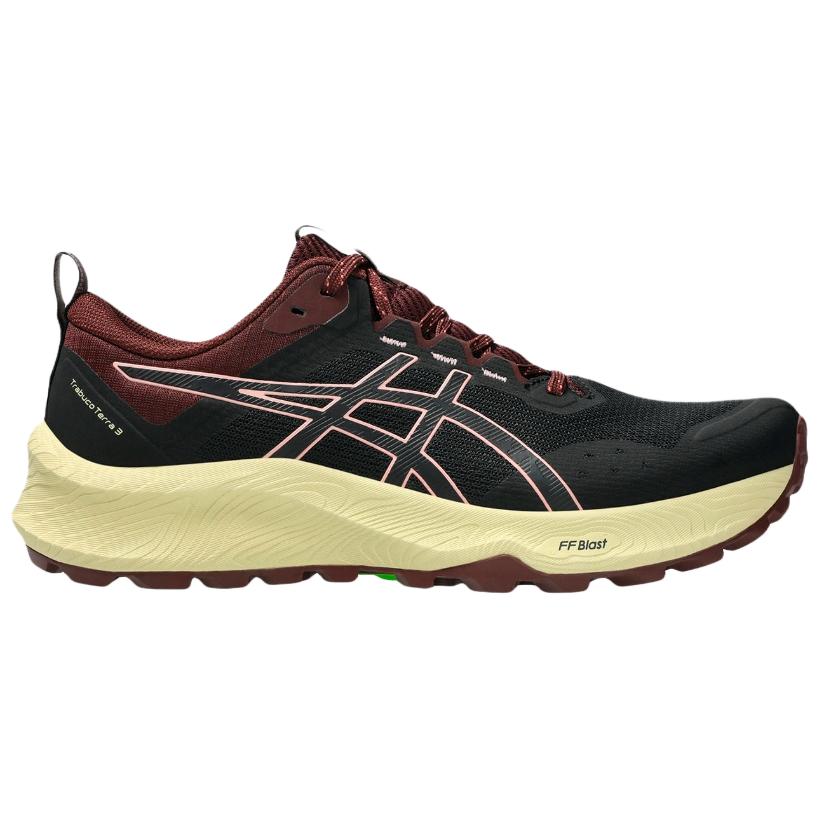 Asics TRABUCO TERRA 3 Дышащая Поддержка Отскок Межподошва FFBLAST Беговые Кроссовки Женские Черные Кроссовки 1012B925-001
