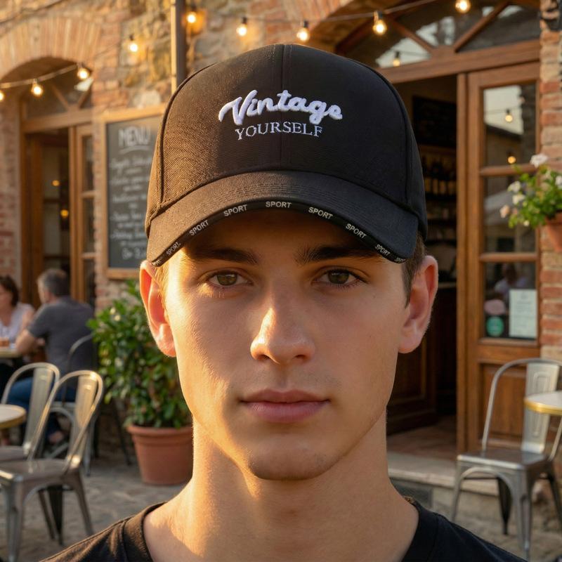 Baseball caps men and women spring and summer extended brim embroidered letter cap sun visor stair cloth sun hat