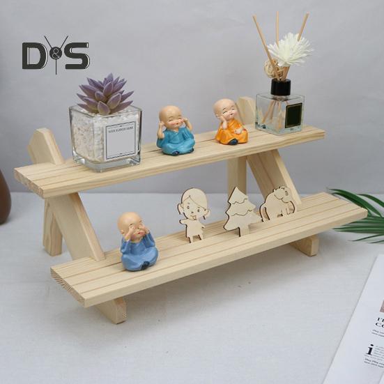 Многослойный настольный органайзер для хранения вещей, деревянная подставка для растений, гладкие края без заусенцев, прочная несущая полка для дисплея, настольный органайзер