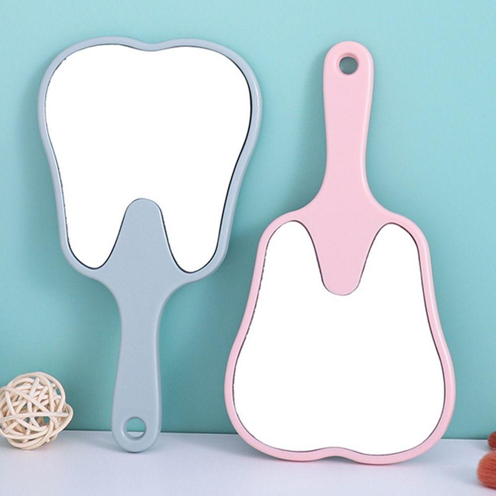 High Definition Handheld Mirror Tooth Shaped Dental Mirrors Universal Makeup Mirror Gift