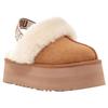 UGG Funket Fur Slippers with Platform Straps and Graphic Size US6 1113474 Women's Logo, (23.0cm), Chestnut.