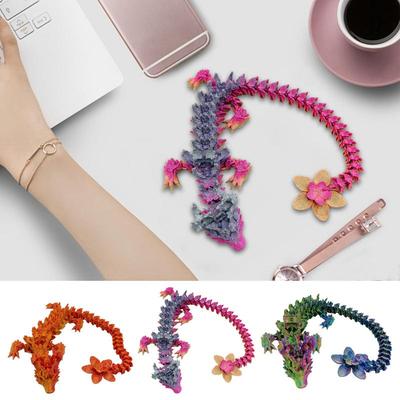 3D-печатный дракон, китайский хрустальный дракон, гибкий, вращающийся, шарнирный, дракон, домашний офисный стол, игрушка для снятия стресса