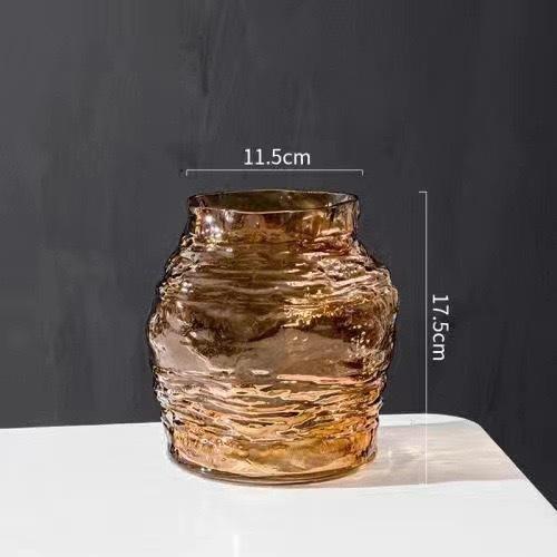 Стеклянная ваза Неправильные линии складок Цветочные композиции Аксессуары Гидропоника Террариум Украшения для дома Аксессуары