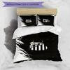Powerful Football Crest Design Printed Pattern Duvet Cover Set – includes 1 duvet cover and 2 matching pillowcases Bedroom decor Christmas gifts