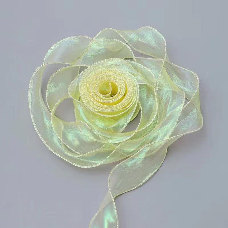 4cm Iridescent Wave Fishtail Yarn Ribbon for DIY Floral Gift Box and Baking Decoration