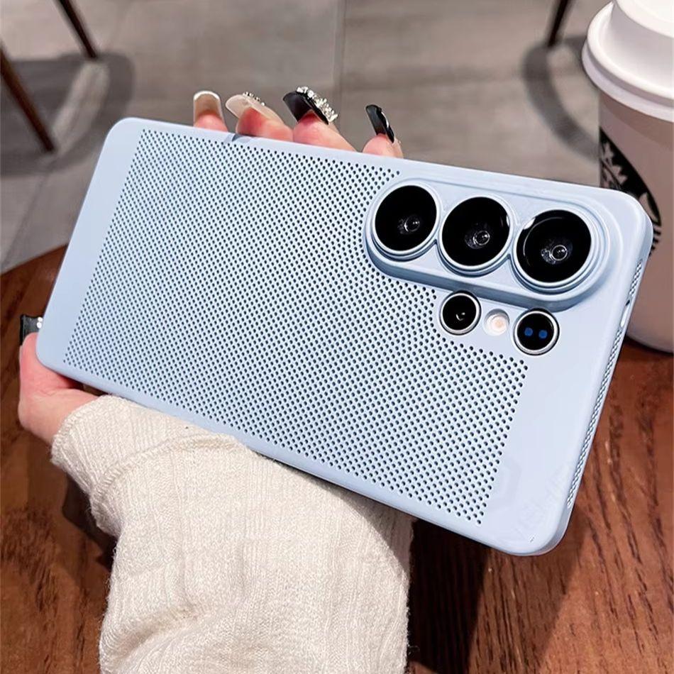 Дышащий сетчатый чехол для ПК с защитой от перегрева для Samsung Galaxy S26 S2 S24 S23 S22 Ultra S21 Plus Защита объектива Тонкий Матовый Жесткий Чехол
