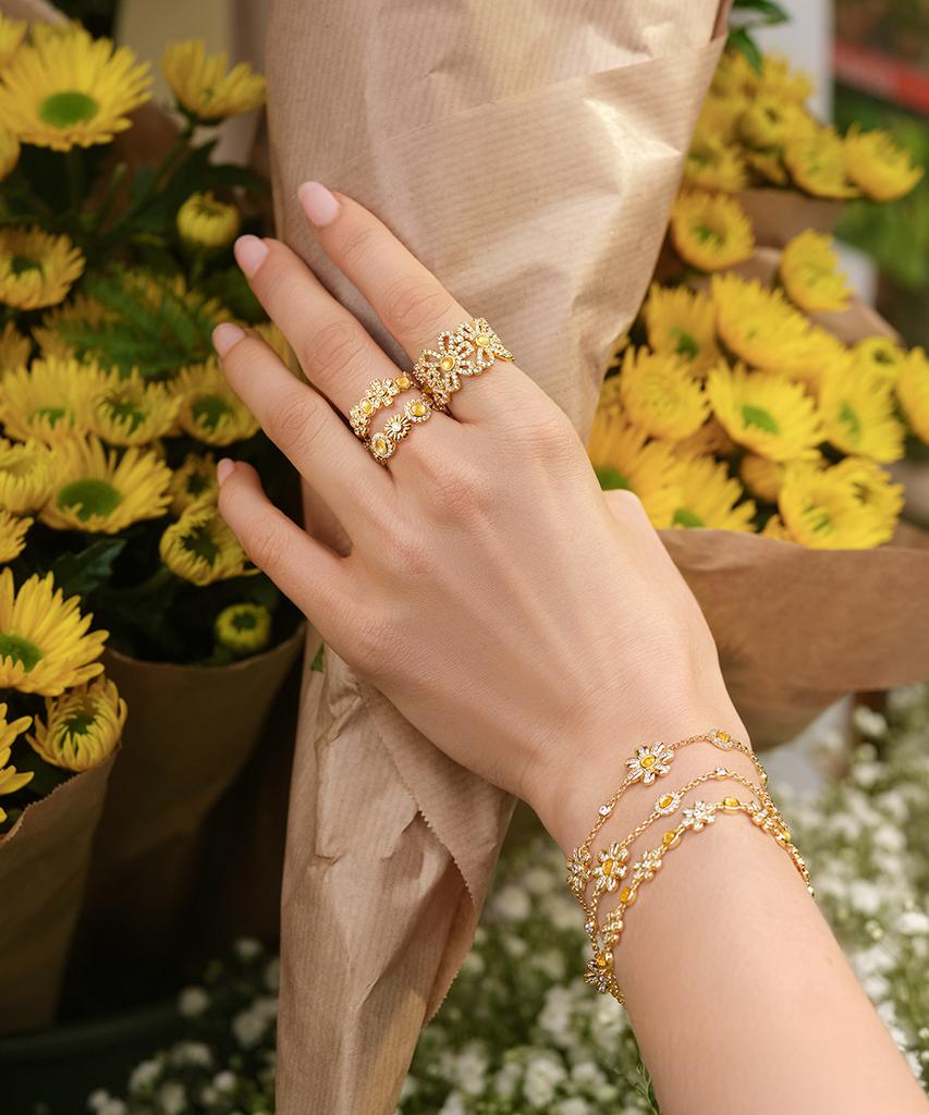 Кольцо с цитрином Lola Rose Daisy Flowering для женщин