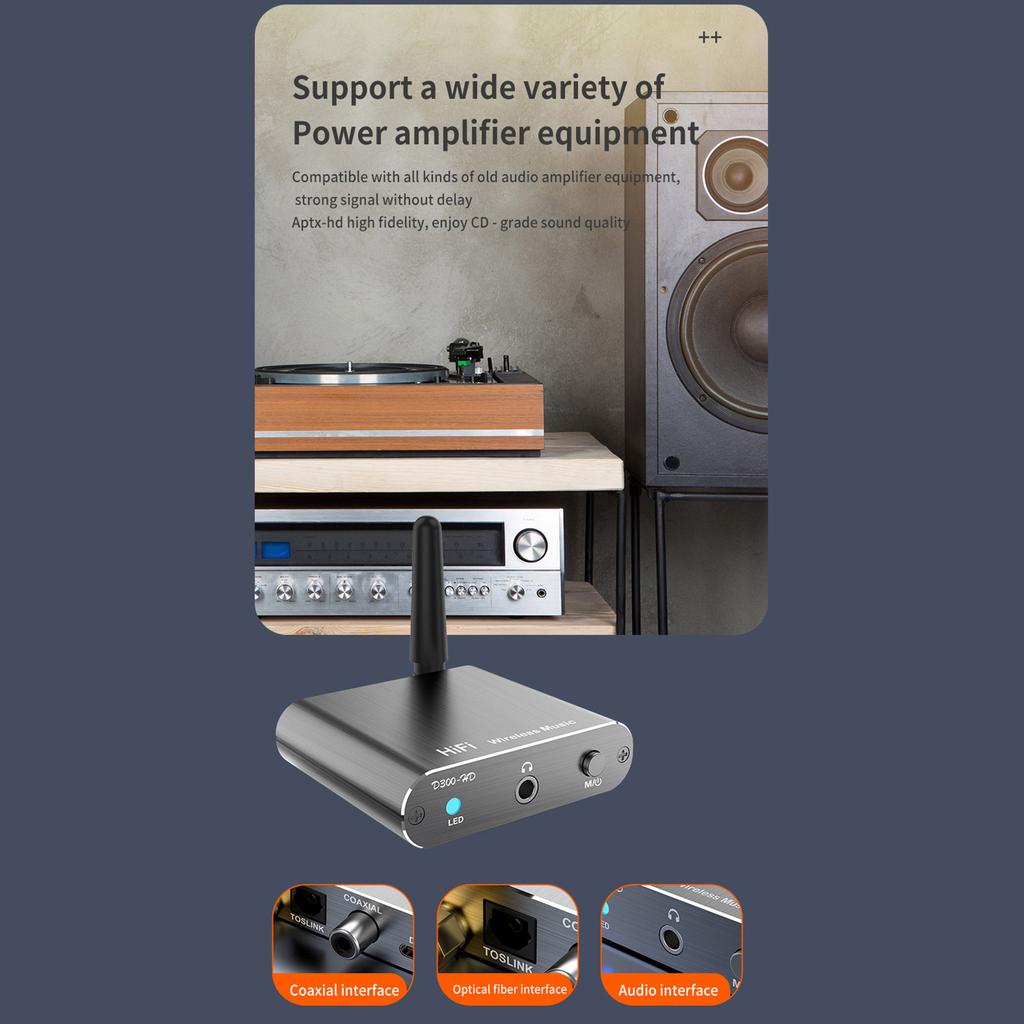 Аудиоприемник с поддержкой Bluetooth DC5V Поддерживает Aptx-HD HIFI Беспроводная музыка Низкая задержка для усилителя ТВ Наушники ТВ