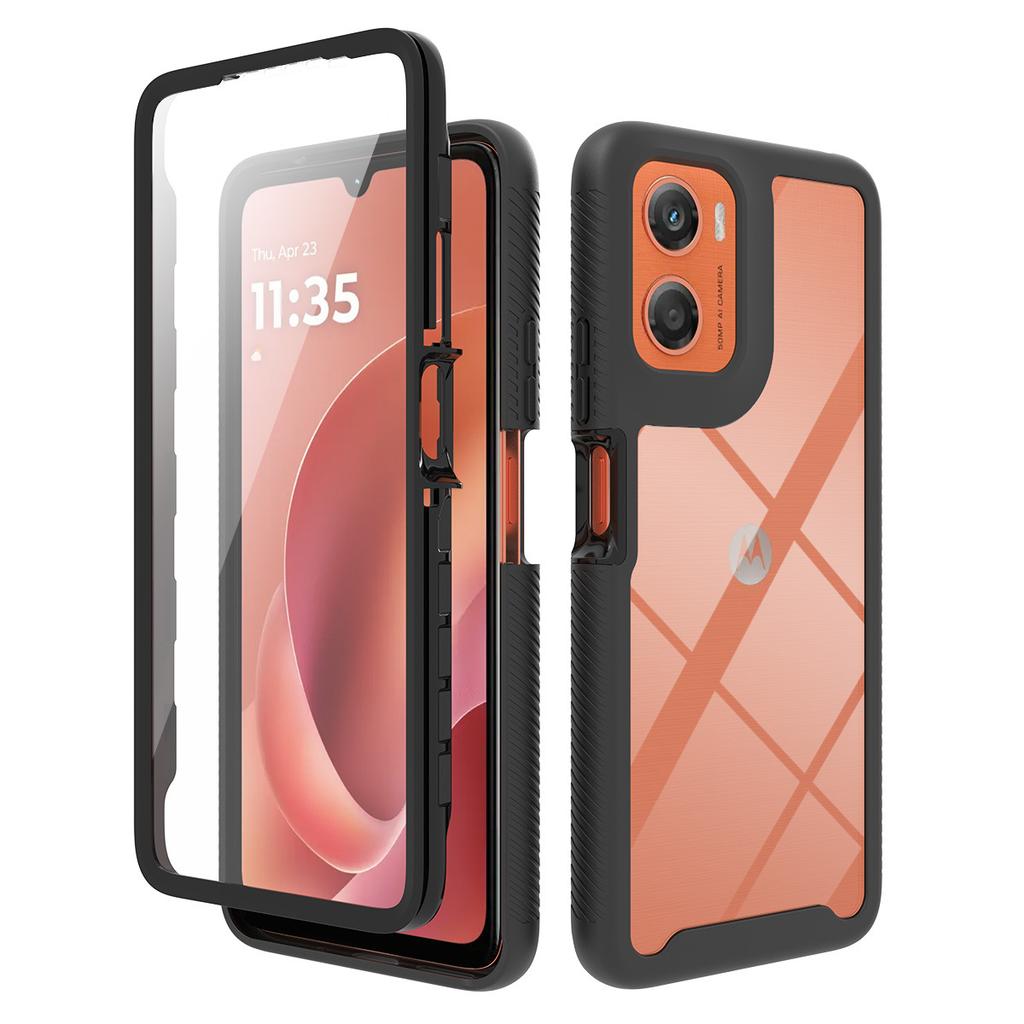 Case for Moto G06, includes built-in screen protector + clear back cover