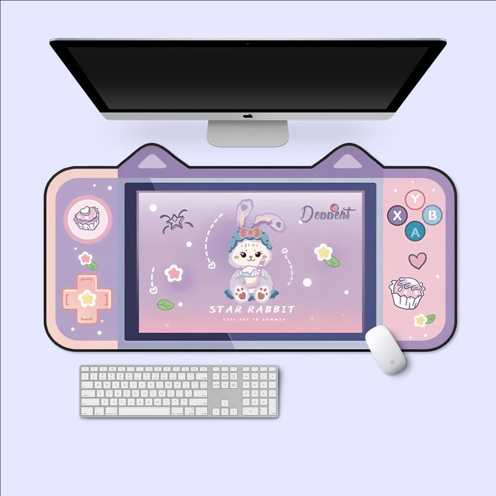 DATA FROG Большой коврик для мыши с милыми кошачьими ушками, компьютерная клавиатура, настольный коврик, большой геймерский коврик для мыши, розовый игровой коврик с героями мультфильмов для девочек, Kawaii, игровые аксессуары