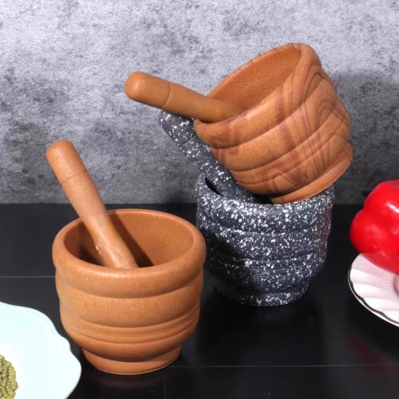 Zhi Shi Large Garlic Press Mortar and Pestle Set