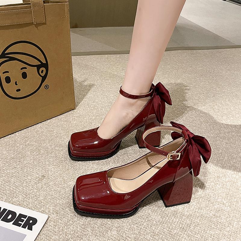 Квадратная голова Мэри Джейн весна и осень новые модные туфли на высоком каблуке Барби принцесса туфли водонепроницаемые платформы высокие каблуки для женщин