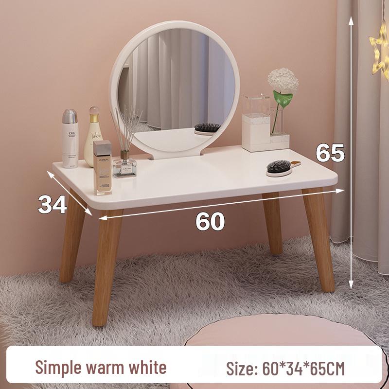 Bay Window Vanity: Floor-Standing Makeup Dressing Table for Small Bedrooms.