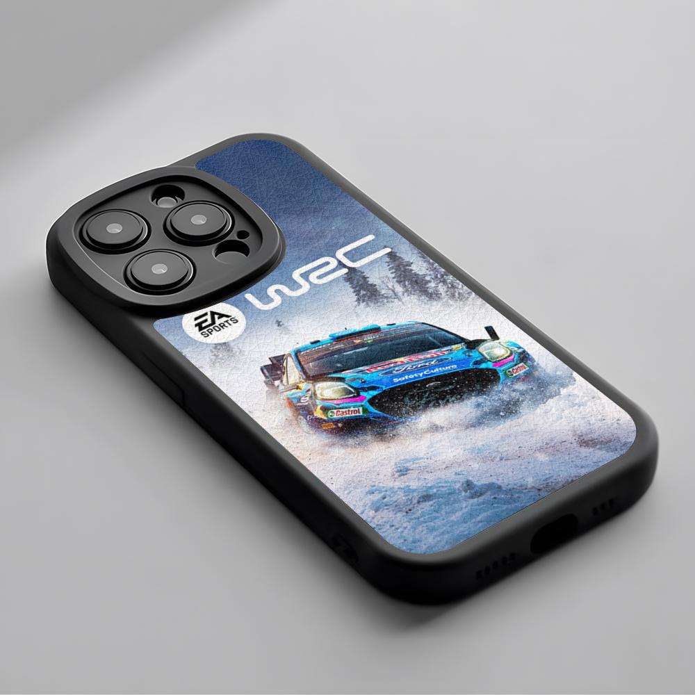 Логотип WRC Rally Racing модный узор Чехол для телефона Для iPhone 16 15 14 13 12 11 Plus Pro Max Силиконовый чехол из овчины черный
