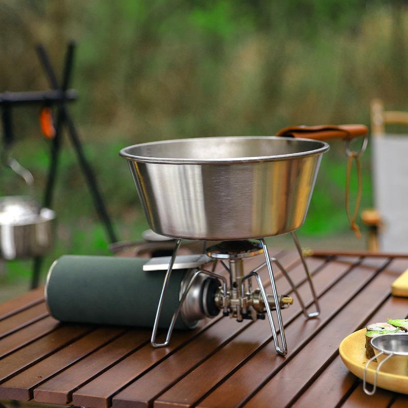 Large Stackable Stainless Steel Camping Snow Bowl for Cooking Rice