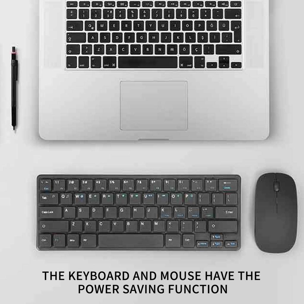 Беспроводной набор клавиатуры и мыши с USB-приемником 2.4G, эргономичный дизайн, компактный и портативный, 64 клавиши, эффективное расстояние 10 м