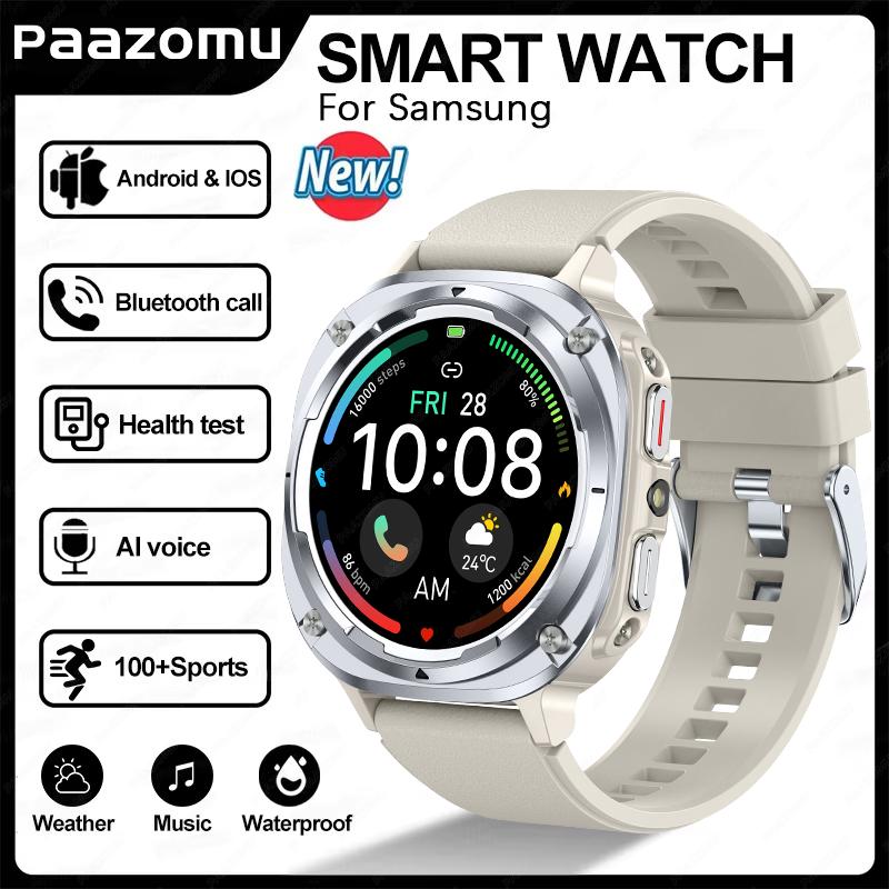 2026 New Military SmartWatch Men LED Flashlight 1.39inch Fitness Tracker Sport Heart Rate IPx8 Waterproof Smartwatch 2