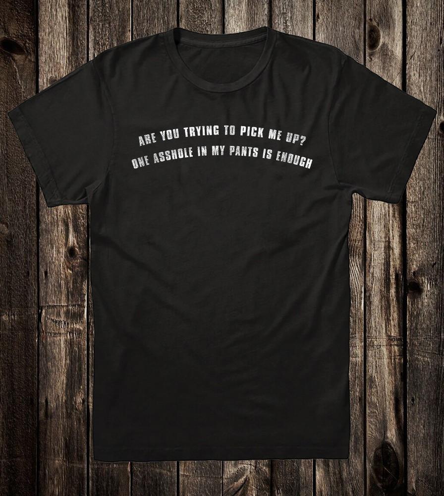 Tee T Shirt Novelty Funny Biker Motorcycle Chopper Tattoo One A**hole Is Enough Unisex T-Shirt