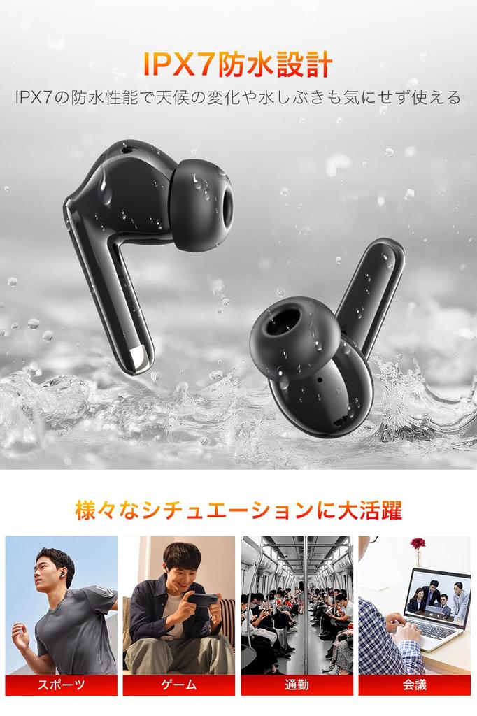 Bluetooth Wireless Earbuds [Cutting-Edge Bluetooth 5.4 & ENC Noise Cancelling + DNS Technology] with LED Display, 60 Hours of Continuous Playback,