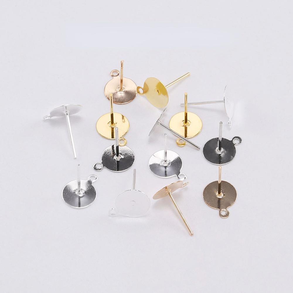 200 шт./лот 6/8/10/12 мм серьги-гвоздики, пустая основа, подходят для кабошона, камеи, серьги-гвоздики для изготовления ювелирных изделий своими руками