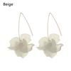 Fashion Women Jewelry Long Drop Bohemia Hook Resin Petal Dangle Stud Flower Earrings