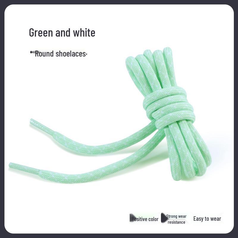 Black & White Diagonal Dot Thick Round Shoe Laces for Hiking/Running