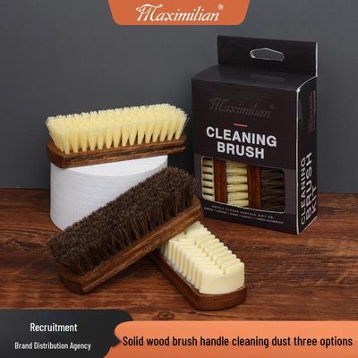 Набор щеток для обуви: Очиститель для замши и зимней обуви из массива дерева с изогнутой щетиной из шелкового конского волоса для ворсистой кожи