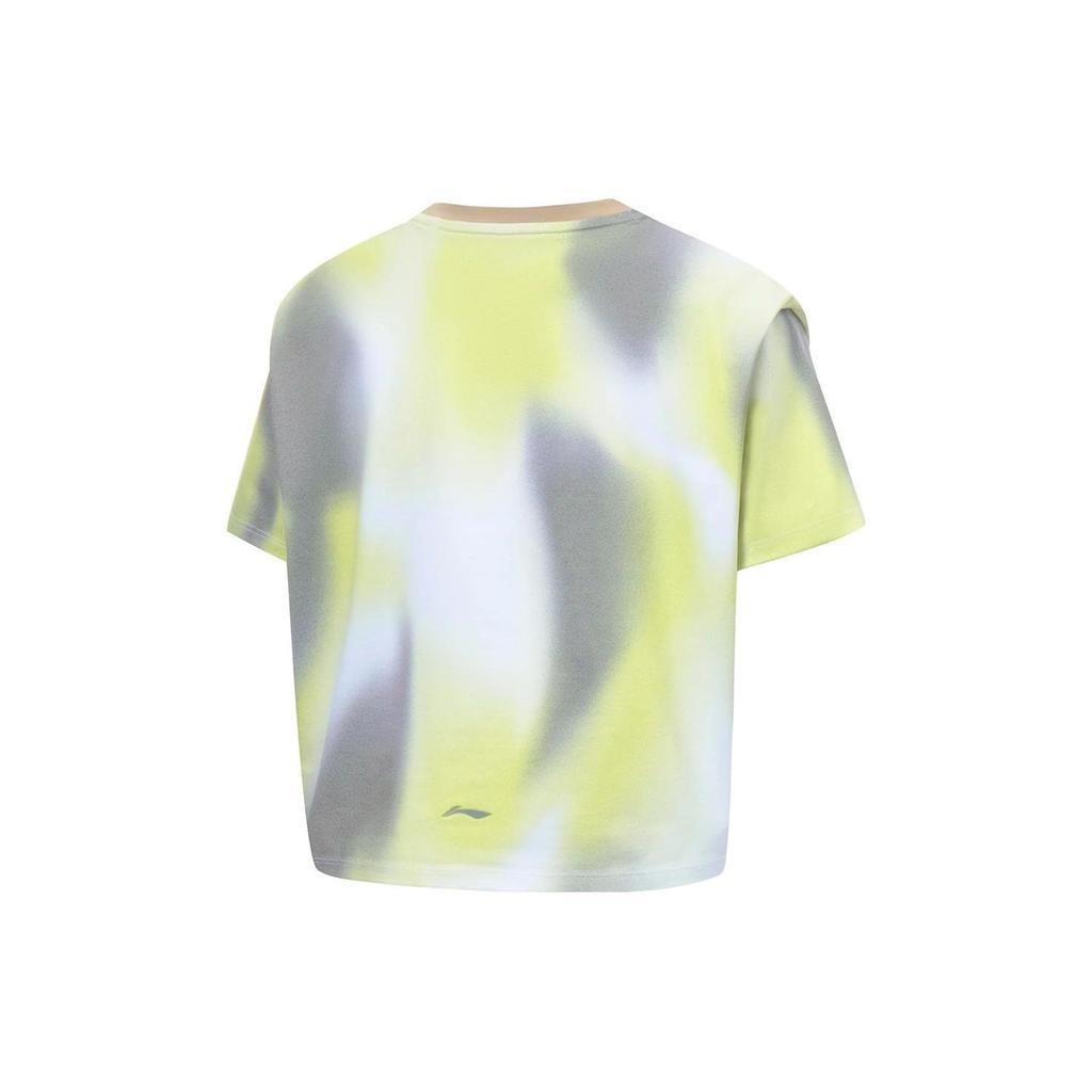 Футболка Li Ning Tie-Dye Quick-Dry Loose с коротким рукавом, женские топы, цвет козий серый ATST218-6