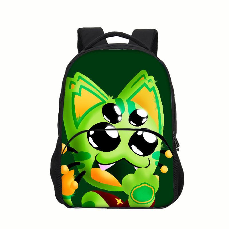Рюкзак-регреватор Gnarpy Green Cat с принтом для школы