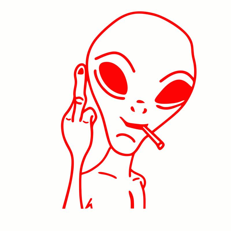 HungMieh Car Stickers Funny Alien Personality Ufo Decals Laser Vinyl Sticker Car 3D Car Styling Decoration 10.3X15cm