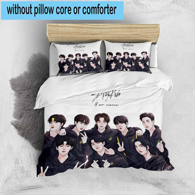 3PCS K-pop Group Stray 3pcs Bedding,Including 3PCS Duvet Cover And 2pcs Pillowcases Perfect for Christmas,Ideal for Bedroom, Dormitory