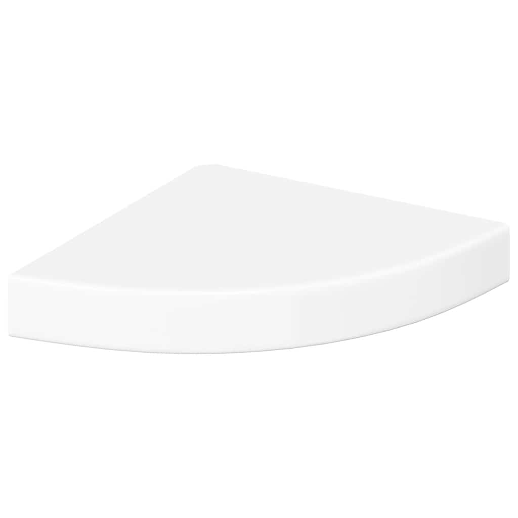 Floating Corner Shelf High Gloss White 25 x 25 x 3.8 cm MDF