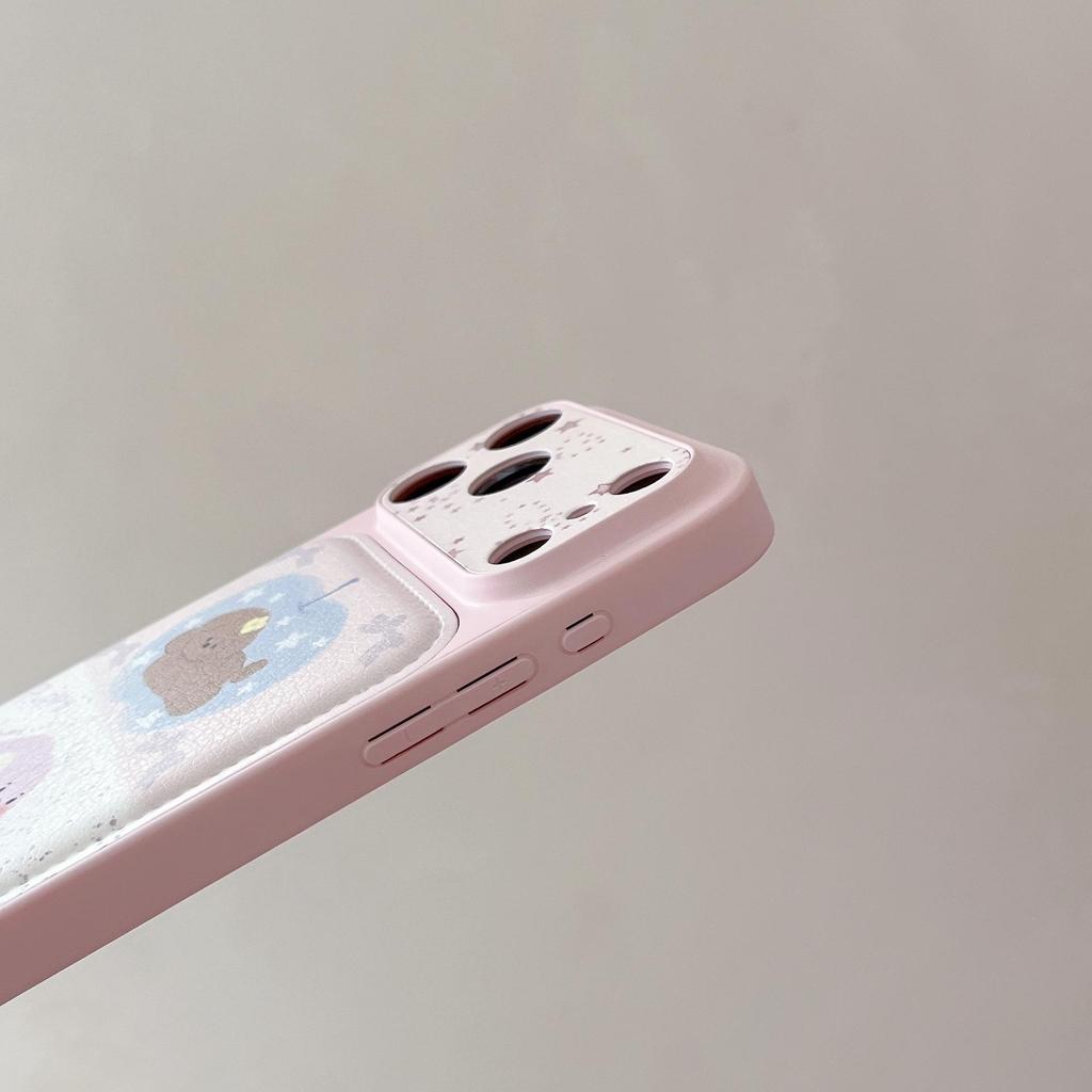 Милый мультяшный кожаный чехол-щенок для iPhone 16/17 Pro Max и совместимый с iPhone 15/14