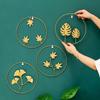 Nordic Iron Wall Hanging Ornament Gold Picture Frame Ginkgo Leaf Palm Tree Wall Background Decor Room Home Decor