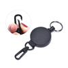 Badge Reel Pull Keychain Retractable Id Holder Security Card Clip Key Ring Black